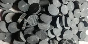 14mm Black Buffalo Horn Button with Line
