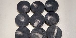 23mm Black Buffalo Horn Button with Line