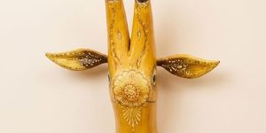 Rustic Tribal Wooden Bull Mask