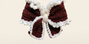 Snow Trim Chroachet Bow Hair Clip