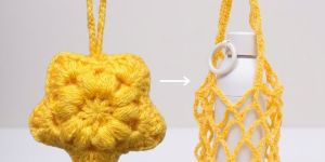 sunny bloom crochet holder pouch