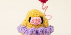 sunny puff crochet chick plush toy