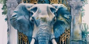 Royal Elephant Palace Canvas Wall Painting