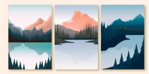 Serene Mountain Lake Landscape Canvas Wall Painting