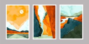 Vibrant Canyon Landscape Canvas Wall Painting