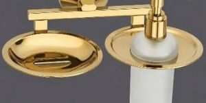 Stainless Steel 304 PVD Gold Soap Dish with Liquid Dispenser