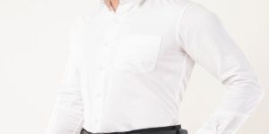 Mens Plain White Cotton Full Sleeve Shirt