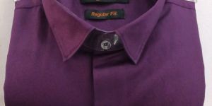 Mens Purple Cotton Linen Full Sleeve Shirt