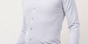 Mens White Cotton Linen Full Sleeve Shirt