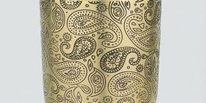 350ml Etching Design Pure Brass Water Glass