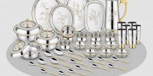 Brass Steel Fusion Dinner Set