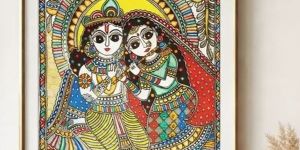 Radha Krishna Handmade Madhubani Painting