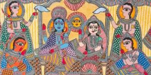 RAM Darbar Traditional Madhubani Painting