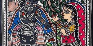 Sabitri Satyavan Traditional Madhubani Painting