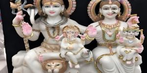 Shiv Parivar Marble Statue