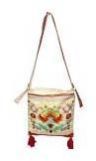 Embroidered Natural Sling Bag