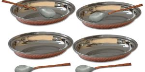 Copper Steel Oval Dish Bowl