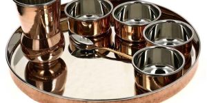 Copper Steel Thali Set