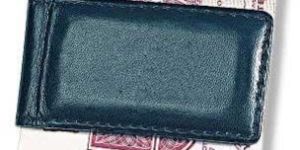Sea Green Leather Zipper Card Holder