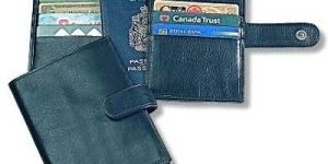 Sea Green Leather Passport Wallet