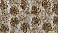 Golden Floral Pattern Beaded Fabrics