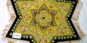 Black Zardozi Star Jewel Carpet