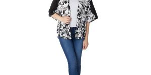 Ladies Printed Black Shrugs