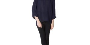 Solid Blue 3/4th Sleeves Tops