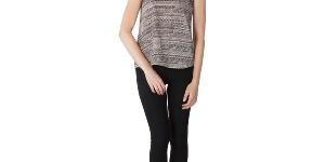 V Neck Black Sleeveless Tops