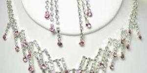 Pink Saphire Necklace Set