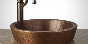 Copper Hammered Table Top Wash Basin