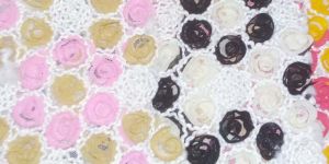 Embroidered Ribbon Dori Net Fabric