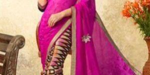 Pink Casual Wear Chiffon Sarees
