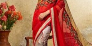 Red Casual Wear Chiffon Sarees