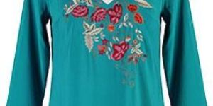 Floral Embellished Crepe Tunic