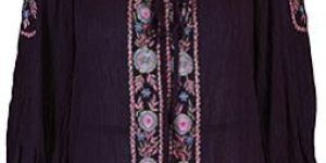 Folk Floral Crinkled Cotton Blouse