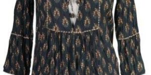 Lace up Cotton Print Dress