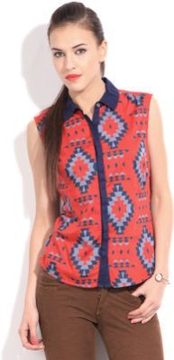 Geometric Print Casual Top