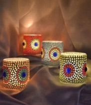 Mosaic Glass Candle Votive