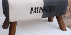 Canvas Leather Stool