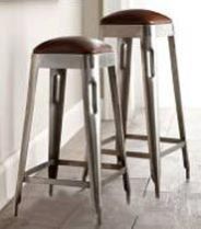Iron Leather Bar Stool