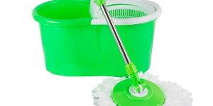 Wringer Plastic Bucket with Mop and Extra Refill
