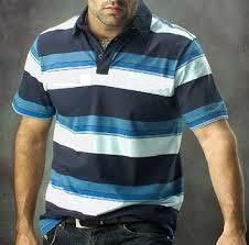 Mens Striper Polo T-shirt