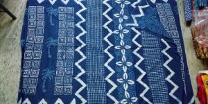 Indigo Cotton Printed Sarees