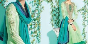 Ladies Floor Length Semi Stitched Dress Material