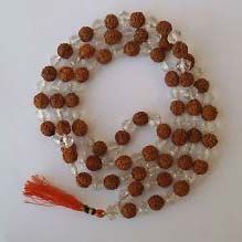 Crystal & Rudraksha Mala