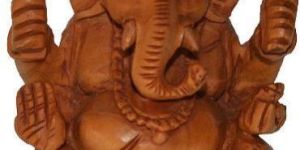 Wooden Ganesh Statue