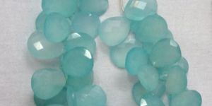AQUA CHALCEDONY FACETED PEAR