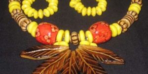 Beaded Leaf Necklace Set