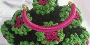 Kurushiya Green Flower Handbags